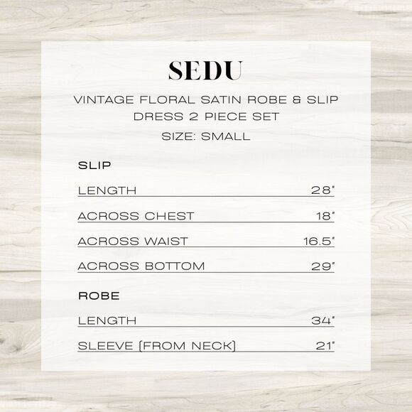 Vtg 90s Satin Slip Dress Robe Set Small Floral Romantic Sexy Honeymoon Nightgown - Picture 15 of 15